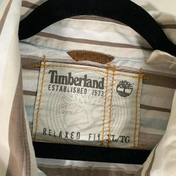 Timberland Shirt Men’s XL Multicolor Striped Relaxed Fit Button Down - Picture 2 of 8